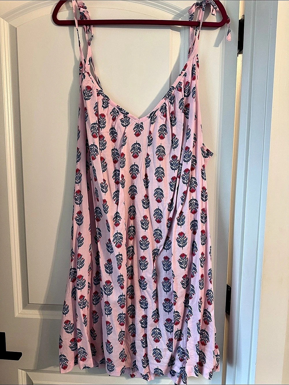 Old Navy Tie-Shoulder Mini Swing Dress Floral Mini Dress in Pink & Blue Size 2X